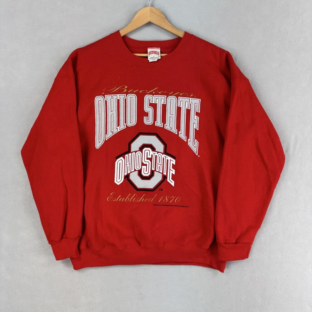 Vintage Ohio State Buckeyes Sweatshirt Mens XL Red NCAA Football Nutmeg 90s